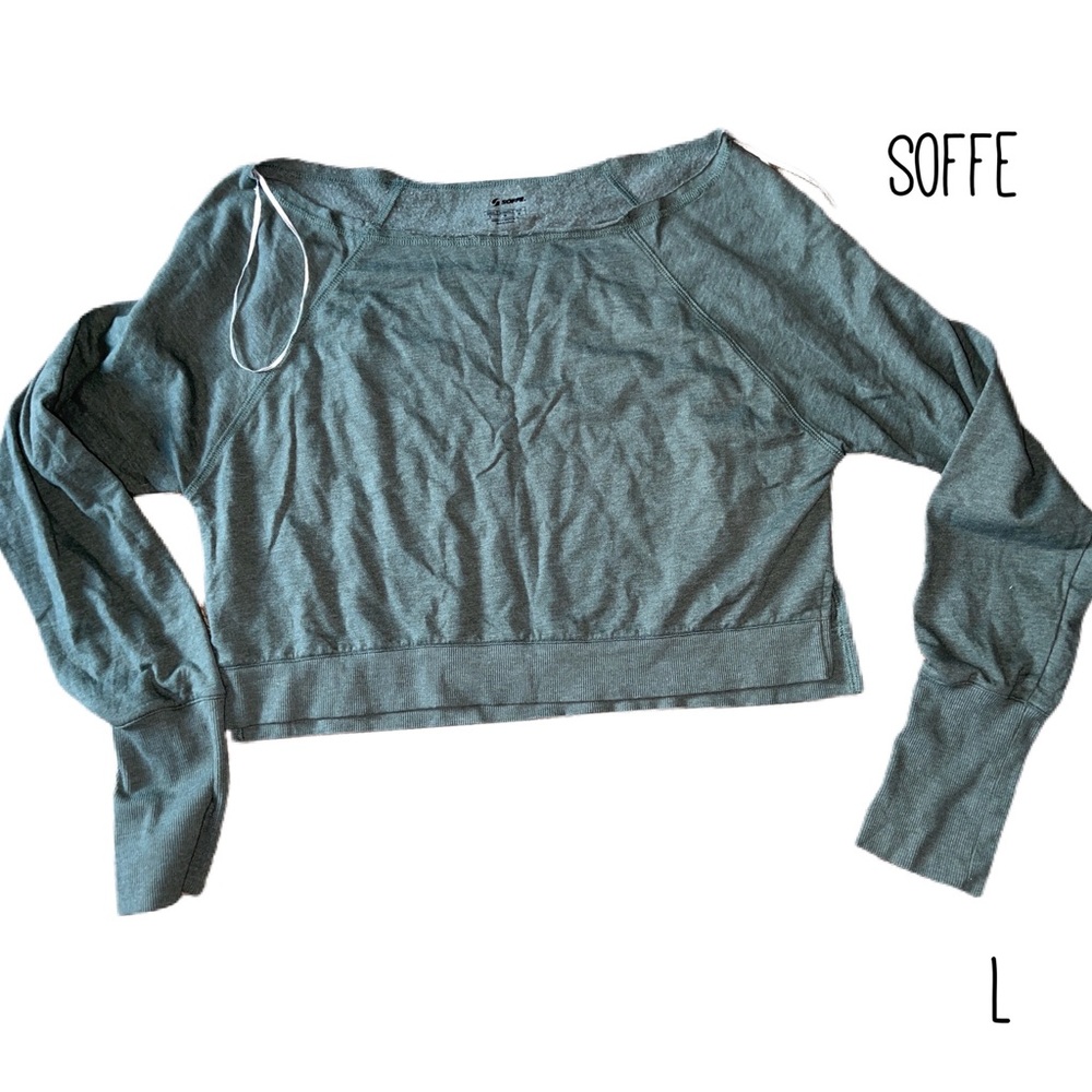 Women cropped off shoulder sweater